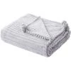 BELIANI Couverture En Polyester Gris 200x150cm - Gris -Plaid et couverture Soldes 38611911 1