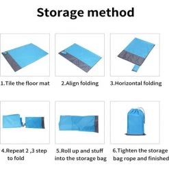ECHOO Couverture De Plage Couverture De Pique-nique Tapis De Plage Sans Sable Étanche Léger 79 X 83 Pouces Couverture De Poche Portable Pliable Couverture De Pique-nique Surdimensionnée Tapis De Camping Pour Jardin Extérieur Parc Herbe Voyage Randonnée -Plaid et couverture Soldes 38713426 3