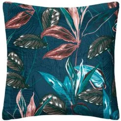 Atmosphera - Dessus De Lit Bleu Canard Imprimé 240 X 260 Cm Avec 2 Taies - Bleu Canard -Plaid et couverture Soldes 39438008 4