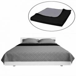 HAPPYSHOPPING Couvre-lit A Double Face Matelasse Noir/Gris 230x260 Cm 9 HAPPYSHOPPING Couvre-lit A Double Face Matelasse Noir/Gris 230x260 Cm -Plaid et couverture Soldes 39446471 3