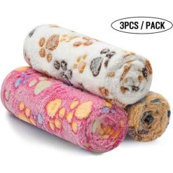 TRIOMPHE Couverture En Peluche Ultra-Souple Pour Chien/Chat 3 Pièces Os Large (104 * 76cm) -Plaid et couverture Soldes 39510812 4