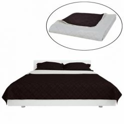 HAPPYSHOPPING Couvre-lit A Double Face Matelasse Beige/Marron 220x240 Cm