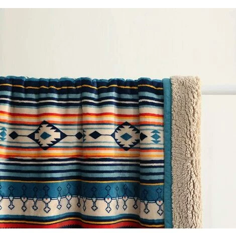 BRIDAY Jeté En Flanelle Sherpa 50 ''x 60'' - Couverture En Flanelle Douce En Peluche Bohème Pour Lit/canapé/canapé/bureau/camping 6 BRIDAY Jeté En Flanelle Sherpa 50 ''x 60'' - Couverture En Flanelle Douce En Peluche Bohème Pour Lit/canapé/canapé/bureau/camping – Image 4