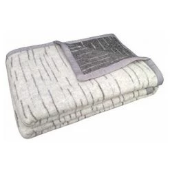 TOISON D'OR Atmos Couverture Lambswool/Jacquard Acier 210 X 260 Cm