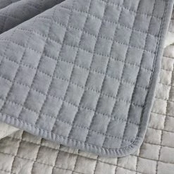 WOLTU 2 X Couvre-Lits Matelassé. Couverture Rembourré De Lit Flannel. 150x200cm. Gris+Gris Clair -Plaid et couverture Soldes 39949292 4