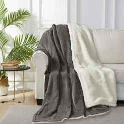 WOLTU Couverture Chaude. Couverture De La Chambre En Peluche.Couverture De Canapé. 150x200cm. Gris -Plaid et couverture Soldes 39949314 3