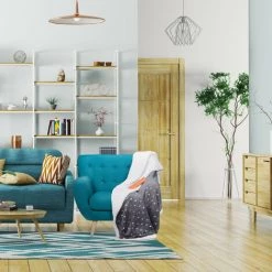 Relaxdays Couverture Polaire, Couronnes Dorés, Couette Douce Avec Apparence En Laine D’agneau, Double, 150x200 Cm -Plaid et couverture Soldes 39951179 2