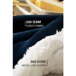 ECHOO Plaid Couverture Polaire Sherpa Bleu Marine152x202cm - Couverture De Lit Réversible Double Face Douce Et Chaude Plaid Jeté De Canapé Flanelle -Plaid et couverture Soldes 40118149 2