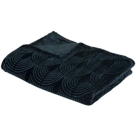 Atmosphera - Plaid Flanelle Bleu égéen Motif En Relief 220 X 240 Cm - Bleu 3 Atmosphera - Plaid Flanelle Bleu égéen Motif En Relief 220 X 240 Cm - Bleu