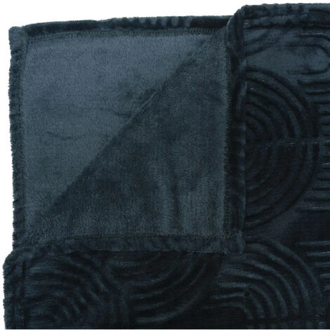 Atmosphera - Plaid Flanelle Bleu égéen Motif En Relief 220 X 240 Cm - Bleu 4 Atmosphera - Plaid Flanelle Bleu égéen Motif En Relief 220 X 240 Cm - Bleu – Image 2