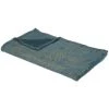 Atmosphera - Plaid Flanelle Bleu Canard Motif Doré En Relief 125 X 150 Cm - Bleu Canard -Plaid et couverture Soldes 40402656 1