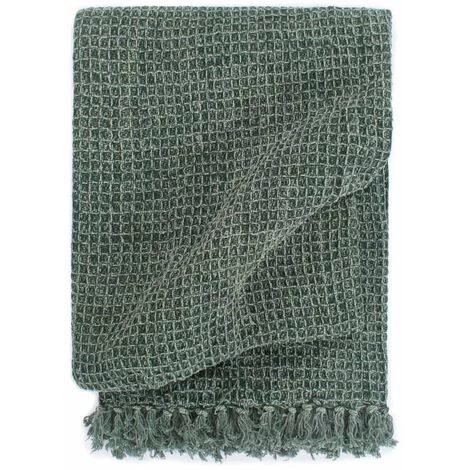 HAPPYSHOPPING Couverture En Coton 125 X 150 Cm Vert Fonce 3 HAPPYSHOPPING Couverture En Coton 125 X 150 Cm Vert Fonce