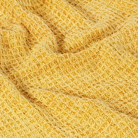 HAPPYSHOPPING Couverture En Coton 160 X 210 Cm Jaune Moutarde 5 HAPPYSHOPPING Couverture En Coton 160 X 210 Cm Jaune Moutarde – Image 3