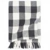 HAPPYSHOPPING Couverture Coton Carreaux 220 X 250 Cm Anthracite -Plaid et couverture Soldes 40495969 1