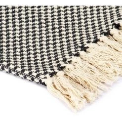 HAPPYSHOPPING Couverture En Coton 125 X 150 Cm Anthracite -Plaid et couverture Soldes 40496025 4