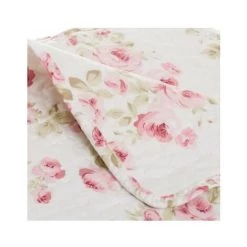 WADIGA Dessus De Lit Rosiers - 235X260cm - Rose -Plaid et couverture Soldes 40526216 3