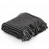 HAPPYSHOPPING Couverture Coton A Carres 125 X 150 Cm Noir -Plaid et couverture Soldes 40555848 1
