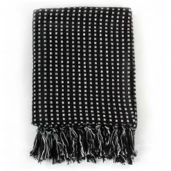 HAPPYSHOPPING Couverture Coton A Carreaux 160 X 210 Cm Noir 10 HAPPYSHOPPING Couverture Coton A Carreaux 160 X 210 Cm Noir -Plaid et couverture Soldes 40555852 4