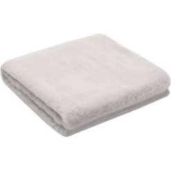 HAPPYSHOPPING Couverture 100x150 Cm Fausse Fourrure De Lapin Gris