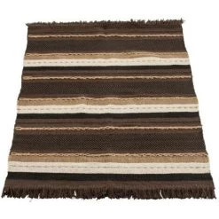 LES TENDANCES Plaid Tissu Marron Noir Et Beige Cintee