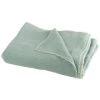 LES TENDANCES Plaid Délavé Tissu Coton Vert Menthe Uchi -Plaid et couverture Soldes 40649249 1