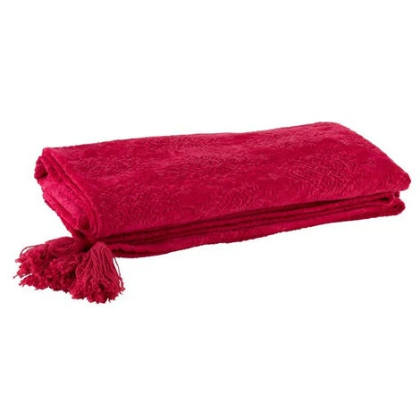 LES TENDANCES Plaid Tissu Coton Rose Foncé Ocel 3 LES TENDANCES Plaid Tissu Coton Rose Foncé Ocel