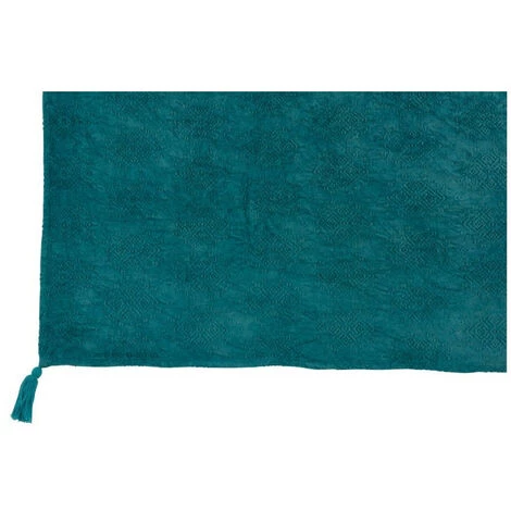 LES TENDANCES Plaid Tissu Bleu Turquoise Geera 4 LES TENDANCES Plaid Tissu Bleu Turquoise Geera – Image 2
