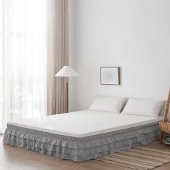 TRIOMPHE Literie Jupes De Lit Ruffled 180x200/ Blanc Jupe Lit À Élastique Étanche À La Poussière Trois Côtés Cache-sommiers - Goutte 38 Cm De Hauteur (Color :Gris Clair ,Size : 180X200+38cm) 10 TRIOMPHE Literie Jupes De Lit Ruffled 180x200/ Blanc Jupe Lit À Élastique Étanche À La Poussière Trois Côtés Cache-sommiers - Goutte 38 Cm De Hauteur (Color :Gris Clair ,Size : 180X200+38cm) -Plaid et couverture Soldes 41012177 4