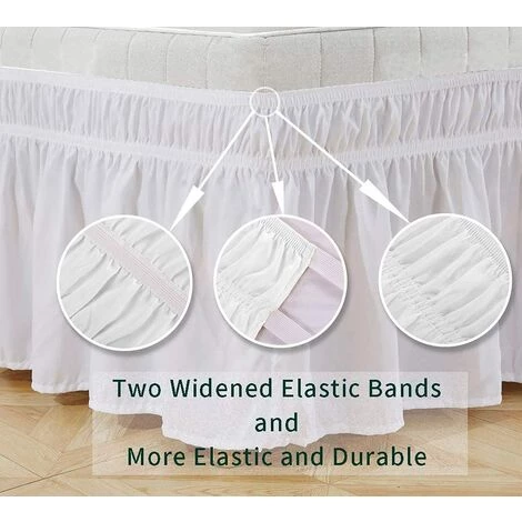 TRIOMPHE Literie Jupes De Lit Ruffled 180x200/ Blanc Jupe Lit À Élastique Étanche À La Poussière Trois Côtés Cache-sommiers - Goutte 38 Cm De Hauteur (Color :Gris Clair ,Size : 180X200+38cm) 7 TRIOMPHE Literie Jupes De Lit Ruffled 180x200/ Blanc Jupe Lit À Élastique Étanche À La Poussière Trois Côtés Cache-sommiers - Goutte 38 Cm De Hauteur (Color :Gris Clair ,Size : 180X200+38cm) – Image 5