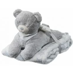 NO NAME Peluche-plaid Ourson - Gris
