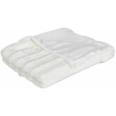 CDA Plaid Fausse Fourrure Blanc 130 X 180 Cm - Blanc 3 CDA Plaid Fausse Fourrure Blanc 130 X 180 Cm - Blanc