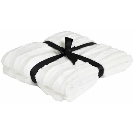 CDA Plaid Fausse Fourrure Blanc 130 X 180 Cm - Blanc 4 CDA Plaid Fausse Fourrure Blanc 130 X 180 Cm - Blanc – Image 2