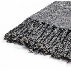 ZAGO Plaid Gris Et Fil Métal 130cm - Gris -Plaid et couverture Soldes 41020303 4