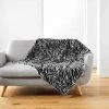 Paris Prix - Plaid Imitation Fourrure "zebrella" 125x150cm Noir -Plaid et couverture Soldes 41309019 1