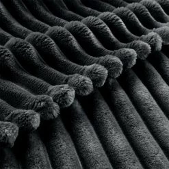 Paris Prix - Plaid Flanelle Uni "kalie" 125x150cm Anthracite -Plaid et couverture Soldes 41309046 2