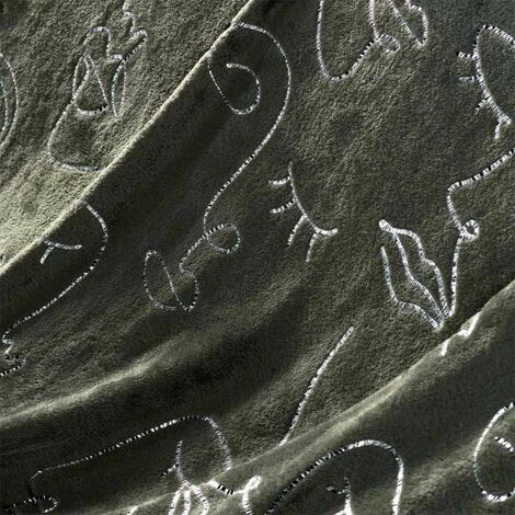 Paris Prix - Plaid "arty Line" 125x150cm Kaki & Argent 4 Paris Prix - Plaid "arty Line" 125x150cm Kaki & Argent – Image 2