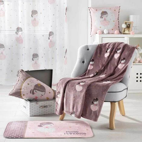 Paris Prix - Plaid Enfant "petite Princesse" 125x150cm Rose 4 Paris Prix - Plaid Enfant "petite Princesse" 125x150cm Rose – Image 2