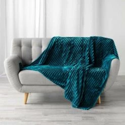 Paris Prix - Plaid Flanelle Uni "kalie" 125x150cm Bleu