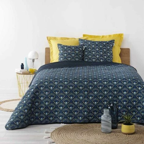 Paris Prix - Couvre-lit Matelassé "come" 220x240cm Bleu 3 Paris Prix - Couvre-lit Matelassé "come" 220x240cm Bleu