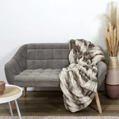 PLAID ET JETE DE LIT PLAID IMIT FOURRURE LUXURY 140X200CM -Plaid et couverture Soldes 41363281 3