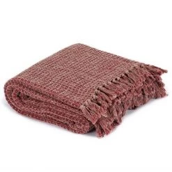 HAPPYSHOPPING Couverture En Coton 220 X 250 Cm Bordeaux 10 HAPPYSHOPPING Couverture En Coton 220 X 250 Cm Bordeaux -Plaid et couverture Soldes 41370307 4