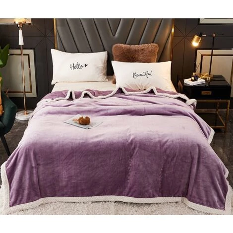 AIDUCHO Couverture Plaid Canape , Couverture En Flanelle épaisse Une Seule Couche Douce Et Confortable - Couverture Lit, Housse De Canapé, Couvre -Facile à Entretenir ,Taro Violet 150cmx200cm 4 AIDUCHO Couverture Plaid Canape , Couverture En Flanelle épaisse Une Seule Couche Douce Et Confortable - Couverture Lit, Housse De Canapé, Couvre -Facile à Entretenir ,Taro Violet 150cmx200cm – Image 2