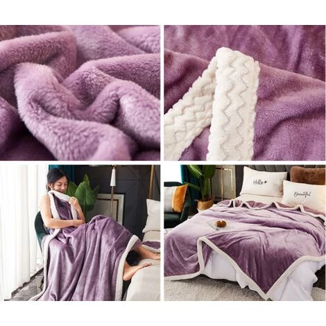AIDUCHO Couverture Plaid Canape , Couverture En Flanelle épaisse Une Seule Couche Douce Et Confortable - Couverture Lit, Housse De Canapé, Couvre -Facile à Entretenir ,Taro Violet 150cmx200cm 5 AIDUCHO Couverture Plaid Canape , Couverture En Flanelle épaisse Une Seule Couche Douce Et Confortable - Couverture Lit, Housse De Canapé, Couvre -Facile à Entretenir ,Taro Violet 150cmx200cm – Image 3