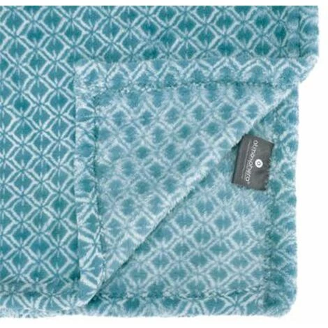 ATMOSPHERA, CRATEUR D'INTRIEUR Plaid Flanelle Imprimé "Otto" 125x150cm Bleu 4 ATMOSPHERA, CRATEUR D'INTRIEUR Plaid Flanelle Imprimé "Otto" 125x150cm Bleu – Image 2