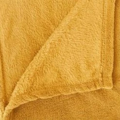 ATMOSPHERA, CRŽATEUR D'INTŽRIEUR Plaid Microfibre "Polaire" 130x180cm Ocre -Plaid et couverture Soldes 41427934 2