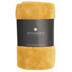 ATMOSPHERA, CRŽATEUR D'INTŽRIEUR Plaid Microfibre "Polaire" 130x180cm Ocre -Plaid et couverture Soldes 41427934 3