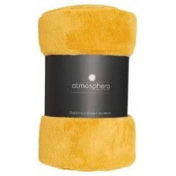 ATMOSPHERA, CRATEUR D'INTRIEUR Plaid Microfibre "Polaire" 125x150cm Ocre -Plaid et couverture Soldes 41427936 3