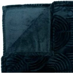 ATMOSPHERA, CRŽATEUR D'INTŽRIEUR Plaid Flanelle Déco "Bloom" 220x240cm Bleu Égéen -Plaid et couverture Soldes 41429963 2