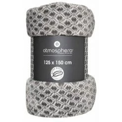 ATMOSPHERA, CRŽATEUR D'INTŽRIEUR Plaid Flanelle Imprimé "Otto" 125x150cm Gris -Plaid et couverture Soldes 41429966 3