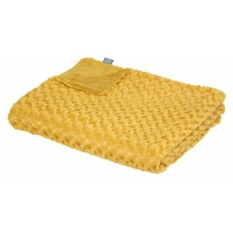 ATMOSPHERA, CRATEUR D'INTRIEUR Plaid Imitation Fourrure "Bouclée" 180x230cm Ocre 3 ATMOSPHERA, CRATEUR D'INTRIEUR Plaid Imitation Fourrure "Bouclée" 180x230cm Ocre